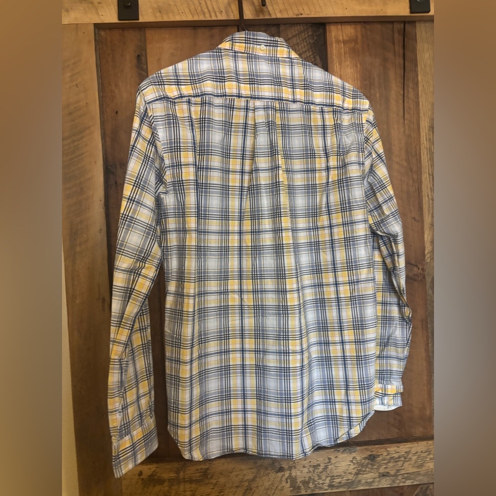 Brooks Brothers Yellow and Blue Checkered Men's Shirt - size Medium - Picture 2 of 8